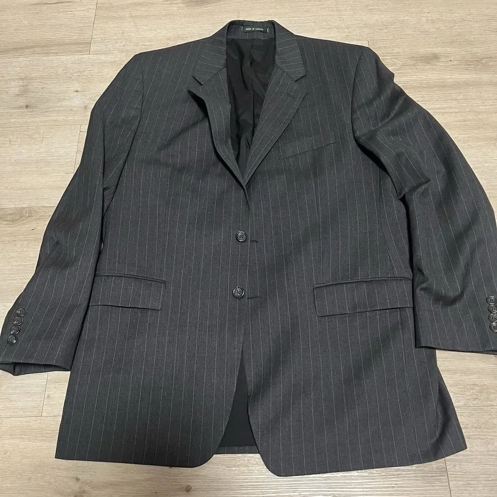 Lauren Ralph Lauren Gray Pinstripe Sz 42L Mens Sports Coat‎ Suit Jacket